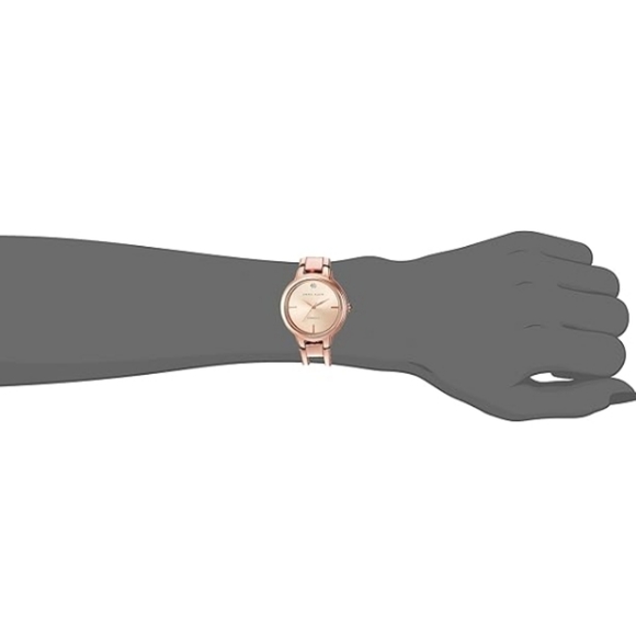 Women's Genuine Diamond Dial Bangle Watch Rose Gold - Picture 2 of 5